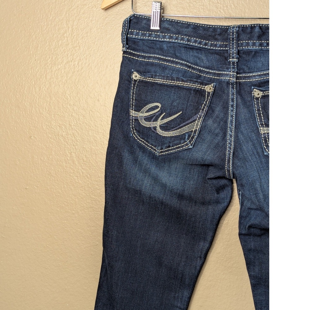 Express Stella Low Rise Legging Jeans Women 6R Blue Slim Thick Stitch Raw Hem - Picture 10 of 13
